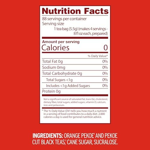 Luzianne Sweet Iced Tea Bags, Family Size, 22ct Box (Pack of 6)