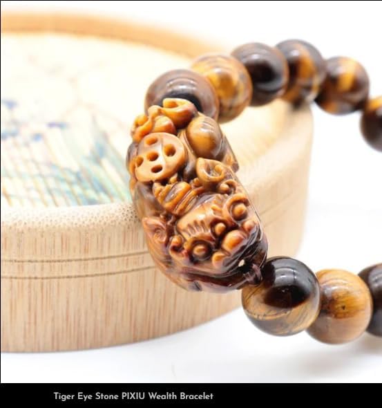 Tiger Eye Pixiu Wealth Bracelet – Natural Tiger Eye Stone Protection & Prosperity Bracelet for Men & Women