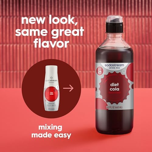 SodaStream Classics Diet Cola New Pour Bottle, 14.9 Fl Oz, Pack of 4