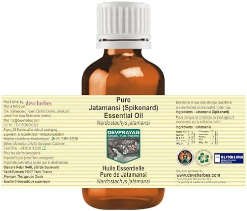 Pure Jatamansi (Spikenard) Essential Oil (Nardostachys jatamansi) Steam Distilled 5ml (0.16 oz)