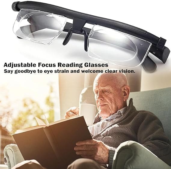 Adjustable Reading Glasses, Focus Adjustable Glasses Dial Vision, Adjustable Glasses for Men Women