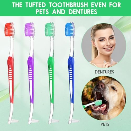 Tyqour 4 Pack Orthodontic Toothbrush for Braces Brushes for Teeth with Interproximal Head Double Ended Soft Bristles for Ortho Brace Teeth Cleaning