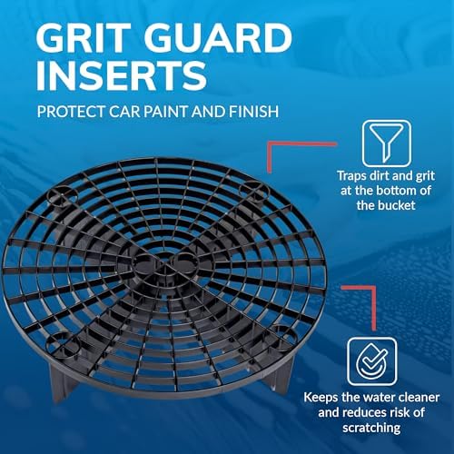 Grit Guard 5 Gallon Washing System | Includes 5 Gallon Bucket, Grit Guard, Bucket Dolly, and Gamma Seal Lid | for Car Wash and Detailing | Red