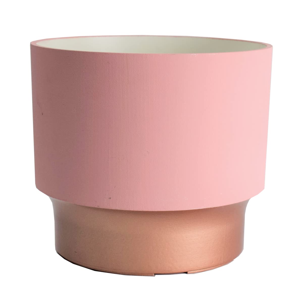 The HC Companies 7 Inch Sprite Succulent Pot 6.95"x6.95""x6.21Inch in Blush with Copper Bottom Color"