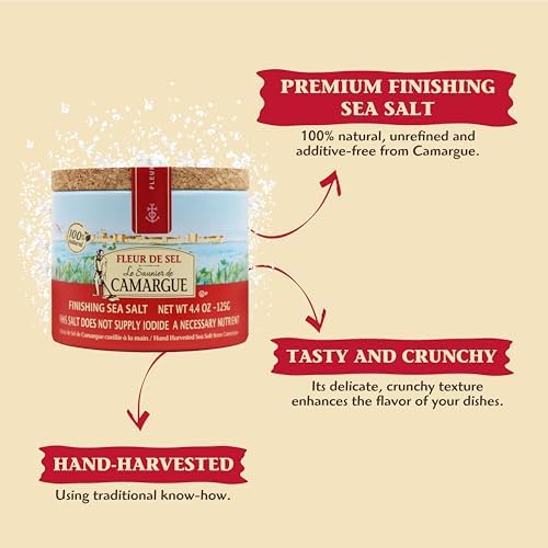 Le Saunier De Camargue | French Fleur Del Sel | Finishing Sea Salt, 4.4 oz (Pack of 3)