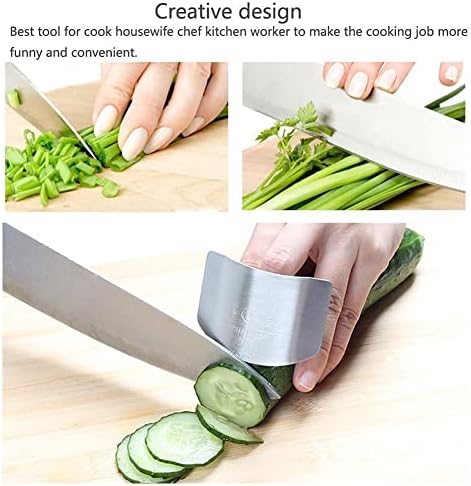 wefaner Stainless Steel Finger Guards for Cutting, Hand Protector Finger Protector Avoid Injury When Cutting Vegetables, Meat, Slicing and Dicing Safe Chopping Tools.