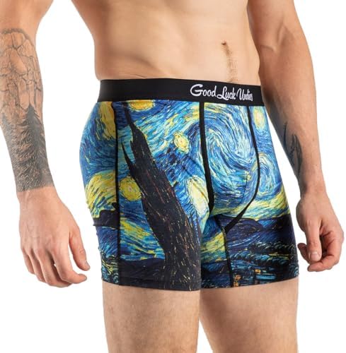 Good Luck Undies Men's Books & Art Boxer Brief Underwear