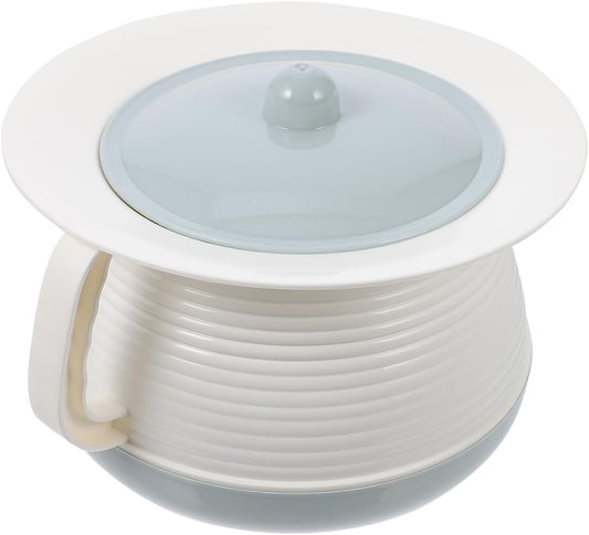 POPETPOP Elder Chamber Pot with Lid and Handle Thickened Portable Spittoon Urine Pot for Adults and Kids Durable Household Commode Bucket 8.26X8.26X5.11In