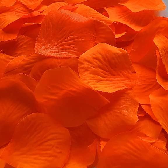 Fake Silk Rose Petals - Approximately 100 Petals Per Bag (Orange)