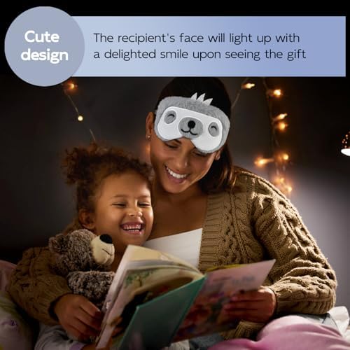 Cute Sleep Masks Cartoon Animal Sloth Eye Masks Soft Plush Sleeping Mask Travel Blindfold Eye Shade for Women Men (Smile Sloth)