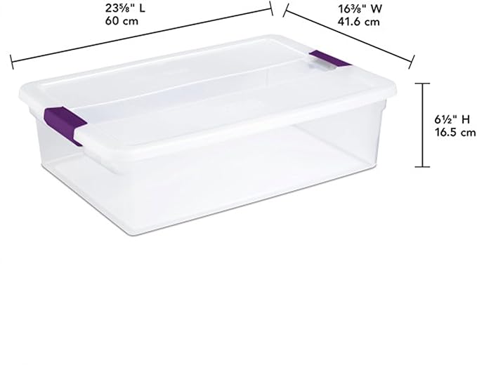 Sterilite 12-Pack 32 Quart ClearView Latch Box, Stackable Organizer Bins with Latching Lids - Clear Plastic Organization Containers for Closet, Bedroom, Shelving Units and Everyday Home Storage