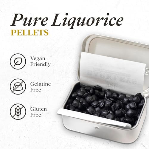 Barkleys Black Licorice Candy, Licorice Pellets - Gluten Free Licorice, Vegan- Black Licorice Intense (1 Can x 16 gr.)
