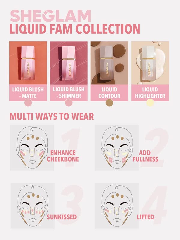 SHEGLAM Glow Bloom Liquid Waterproof Highlighter Long Lasting Cream Highlighter with Shimmer Dewy Finish - Vanilla Frost