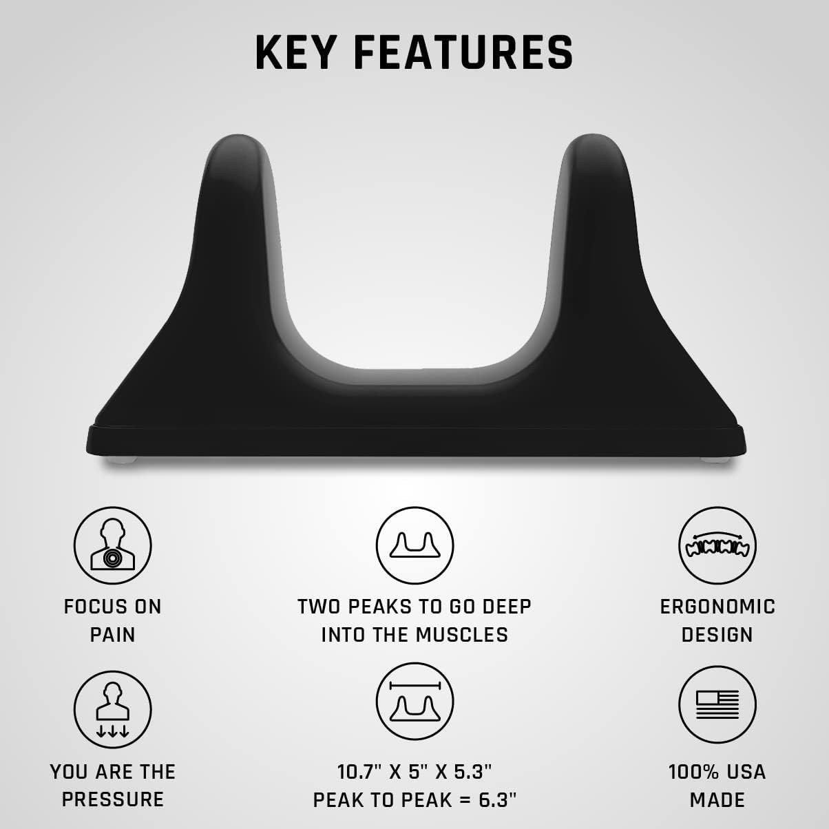 PSO-RITE Psoas Muscle Release and Deep Tissue Massage Tool - Massager Device for Back, Hip Flexor Relief and Recovery, Durable for Athletes, Physical Therapy, Trigger Point Pain- Night Black