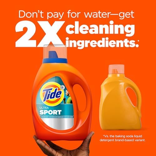 Tide Ultra Sport Liquid Laundry Detergent, 92 fl oz, 65 Loads, Laundry Detergent Liquid with Advanced Sweat plus Stain Fighters