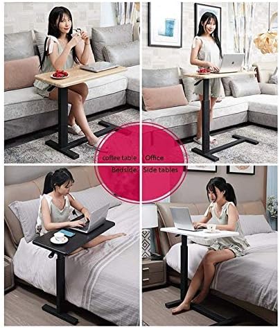 Overbed Table Overbed Table Wheels Bedside Desk C-Shaped Base Laptop Desk Home Office Sofa Side End Tables Days Overbed Table Mobile Stand-Up Computer Desk Height-Adjustable Can Be Used For Profession
