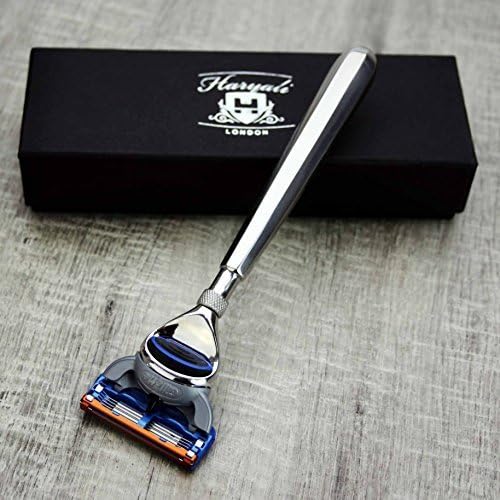 Haryali London 5 Edge Shaving Razor With Stainless Steel Handle Beard and Mustache Safety Razor For Mens