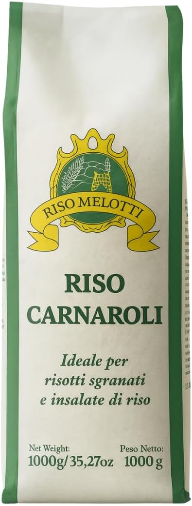 Riso Melotti Carnaroli Rice – 2.2 lb (1 kg) – Premium Italian Risotto Rice, High Starch for Creamy Texture, Ideal for Risotto & Rice Dishes – Product of Italy