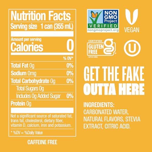 Zevia Zero Sugar Soda, Cream Soda, 12 oz Cans (24-Pack) – Naturally Sweetened, Non-GMO Project Verified, Gluten-Free, Vegan