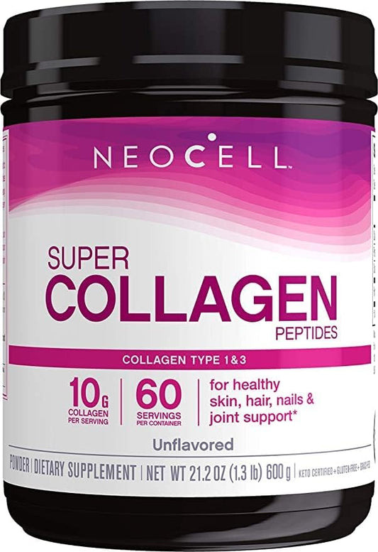 NeoCell Grassfed Collagen Peptides Powder | 21.2 oz | Unflavored | for Women and Men | Hair, Skin, & Nails