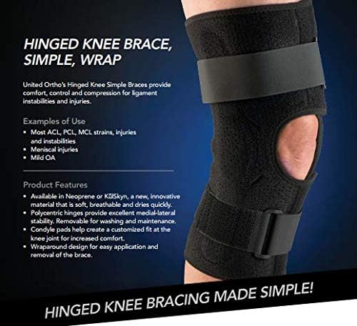 United Ortho 300280-05 Short KulSkyn Wraparound Hinged Knee Brace, Medium