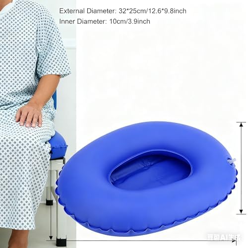 Inflatable Bedpan Men, Blue Portable Bedpan for Men Anti Bedsore Toilet for Bedridden Elderly Women Stool Toilets