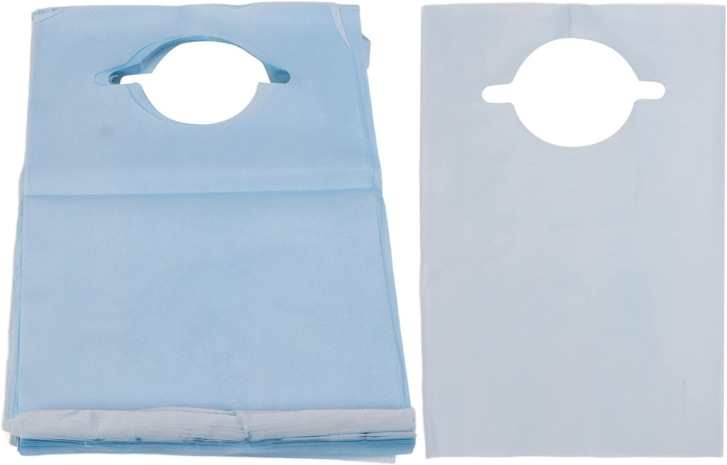 100 Pcs Disposable Adult Bibs, Waterproofing Tat Bibs Sheet, Dentist Bibs Sheet, 15.7 X 23.6 for Nail Salon, Dentist Clinic, Feeding, Tat Shop, Single Use Dining (Blue) (Blue)