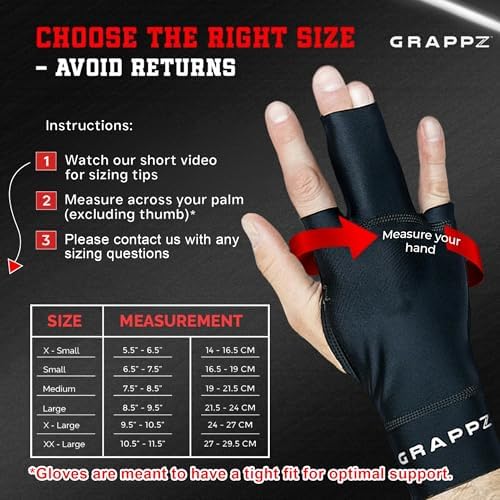 Grappz Middle Finger Brace Compression Gloves – Athletic Buddy Tape & Trigger Finger Splint Alternative – Finger Sleeve & Brace, Arthritis Pain Relief & Joint Stabilizer for All Sports – Unisex S