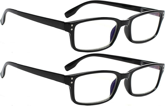 Kerecsen 2 Pack Reading Glasses Blue Light Blocking for Men Women Readers Spring Hinge