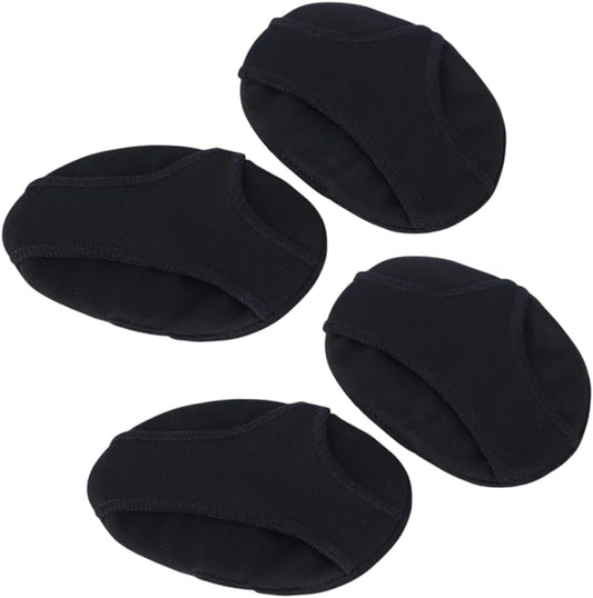 KOMBIUDA Gel Heel Pads with Anti-Slip Forefoot Support Silicone Half Cushions for High-Heeled Shoes Comfortable and for Walking and Dancing Black