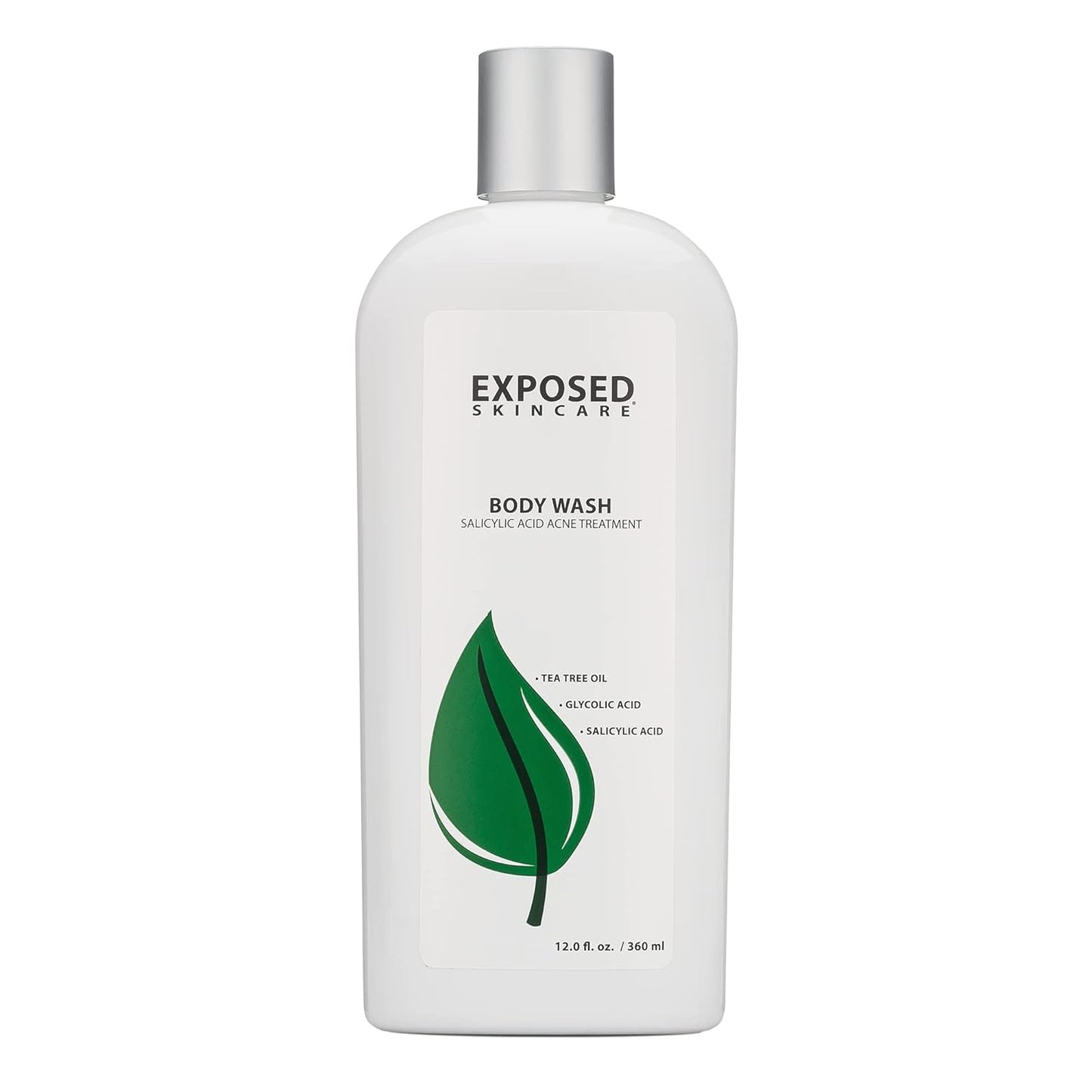 Exposed Skin Care Body Wash - Back and Body Acne Wash with Salicylic Acid and Tea Tree Oil â Exfoliating Bacne Treatment for Clearer, Healthier Skin â Body Cleanser for All Skin Types (12 fl oz)