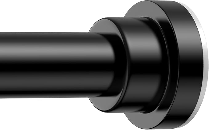 Shower Curtain Rod 31-76 Inch,0.87"Diameter Adjustable Spring Tension Curtain Rods No Drill,Matte Black Shower Tension Rod for Bathroom,Room Divider,Window,Anti-Rust Non-Slip 2-Pack