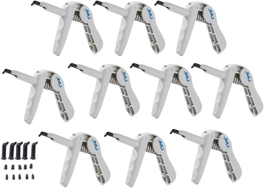 JMU 10 Pack Dental Composite Gun Dispenser Applicator Autoclavable, Comes with 50 Unidose Copsules Cartridge Tips, Plastic Caps