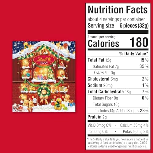 Lindt Holiday Advent Calendar Candy and Chocolate Filled with Each Day Reveling a Delicious Treat - Teddy Bear Advent Calendar - Pack of 2-4.5 oz Box - Start New Traditions this Holiday Season 2025 Christmas