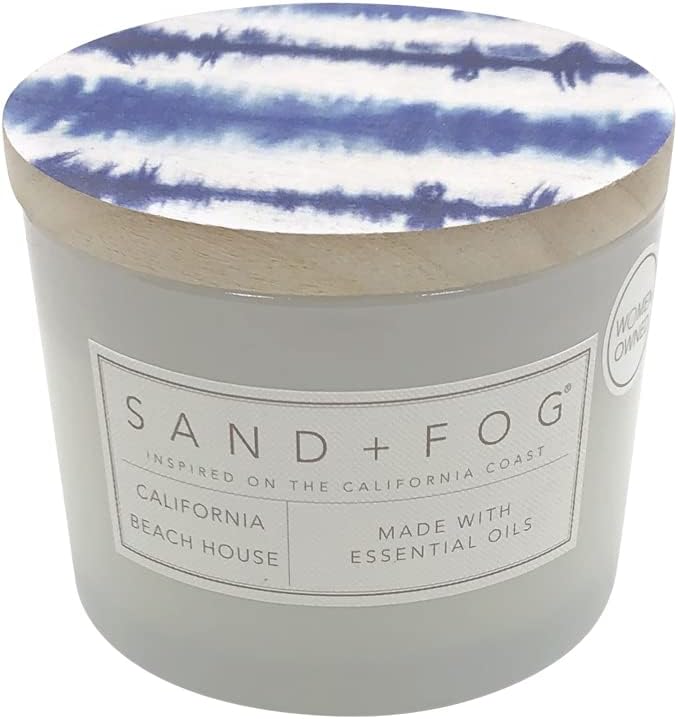 Sand + Fog Scented Candle - California Beach House â Additional Scents and Sizes â 100% Cotton Lead-Free Wick - Luxury Air Freshening Jar Candles - Perfect Home Decor â 12oz