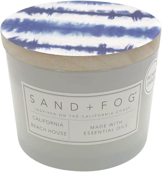 Sand + Fog Scented Candle - California Beach House â Additional Scents and Sizes â 100% Cotton Lead-Free Wick - Luxury Air Freshening Jar Candles - Perfect Home Decor â 12oz
