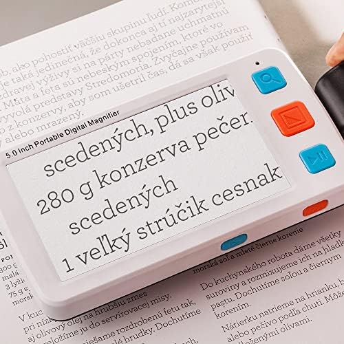 5" LCD Video Magnifier - Portable Electronic Reading Aid for Low Vision, Handheld Color Magnification Tool for Reading, Writing, and Bills - Ideal for Seniors and Visually Impaired