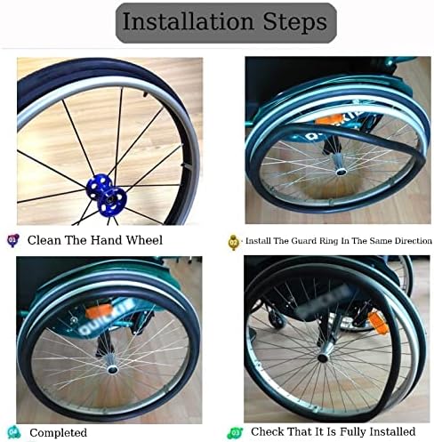 YZRYXHWL Wheelchair Cover Wheelchair Accessories 24in Wheelchair Push Rim Covers 1 Pair Non-Slip Wear-Resistant Hand Push Cover Wheelchair Rear Wheel Push Ring Protective Cover (Color : Rose red)