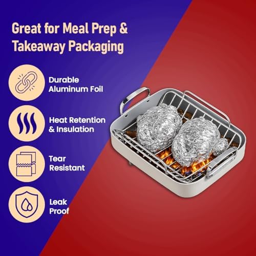 Urban Box Co.Standard Aluminum Foil Roll 12" x 1000 ft (1 Pack), Commercial Grade Silver Foil Wrap, Heat Resistant,Tear -Resistant, Extra Strong for Catering, Baking, Cooking & Food Service Use
