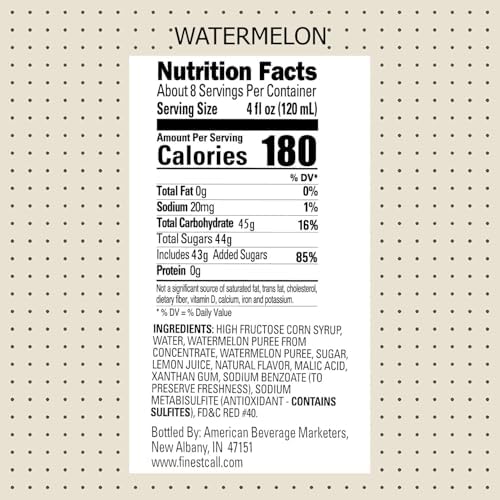 Finest Call Premium Watermelon Fruit Puree Drink Mix, 1 Liter Bottle (33.8 Fl Oz), Pack of 3