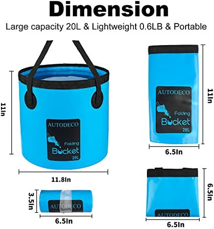 Collapsible Bucket 5 Gallon Container Folding Water Bucket Portable Wash Basin 20L