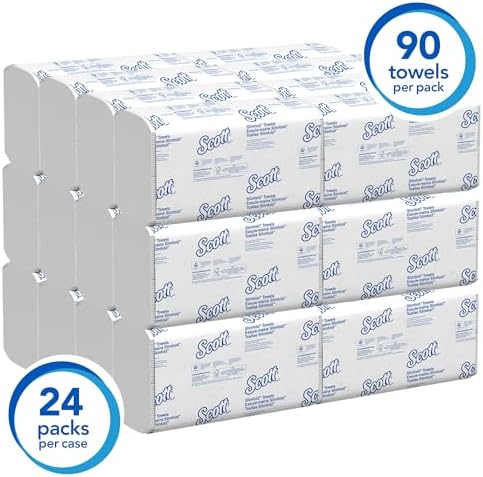 Scott Professional Pro Slimfold Folded Paper Towels, Bulk (04442), Absorbency Pockets, White, for Compatible Kimberly-Clark Professional Dispensers (24 Packs of 90 Sheets, 2,160 Sheet Total)