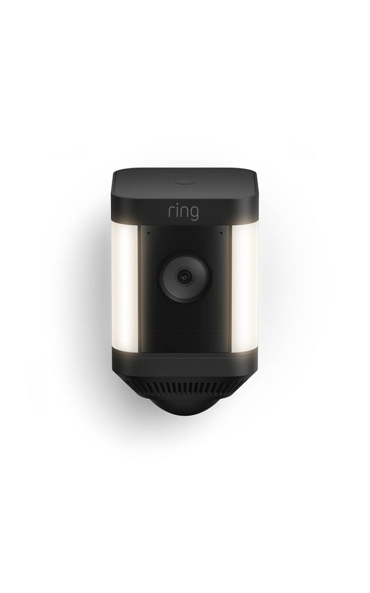 Ring Spotlight Cam Plus, Solar | Two-Way Talk, Color Night Vision, and Security Siren (newest model) - Black
