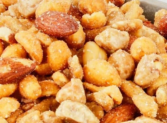 Honey Nut Trail Mix: Honey Roasted Peanuts, Almonds & Cashews with Sesame Sticks, Butter Toffee Peanuts - Great Snack Protein Food, Candied Glazed Crunchy Treat, 26oz Value Bag