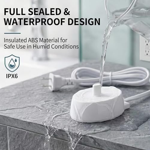 Inductive Charging Base Electric Toothbrush Charger Compatible with Braun/Oral-B 3757 IO Series 3 4 5 6 Genius 6000 8000 D12 D12013W S18 OC20 Professional 2000 8000 9000 Portable Waterproof IPX6