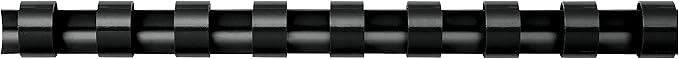 Fellowes Plastic Comb Binding Spines, 1/4 Inch Diameter, Black, 20 Sheets, 100 Pack (52366)
