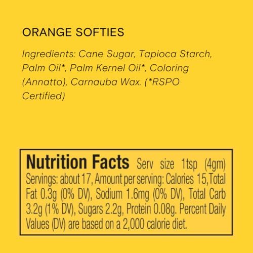 Orange Softies, Natural Sprinkles by Supernatural, Made in USA, Dye-Free, Soy Free, Gluten Free, Vegan, 3oz