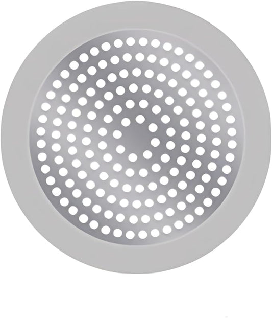 Shower Drain Hair Catcher 3.5 inch Small, Bathroom Sink Hair Stopper Sink Drain Cover Fliter Weighted Stainless and Silicone Shield (3.5 in)