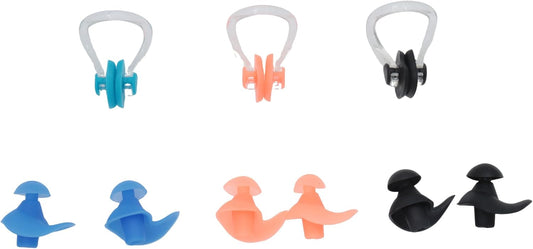 3 Pairs Nose Clips and Ear Plugs Silicone Soft to Wear Waterproof Reusable Nose Plugs for Swimming Training Surfing Adults Kids Ear Nose Protector