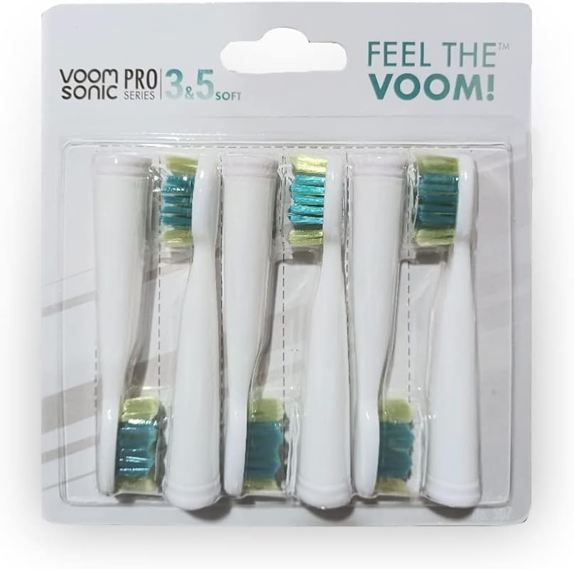 Voom Sonic – Pro 3/Pro 5 Replacement Heads | Pack of 6 Replacement Brushes | Advanced Bristle Technology| Soft DuPont Nylon Bristles | Oral Care